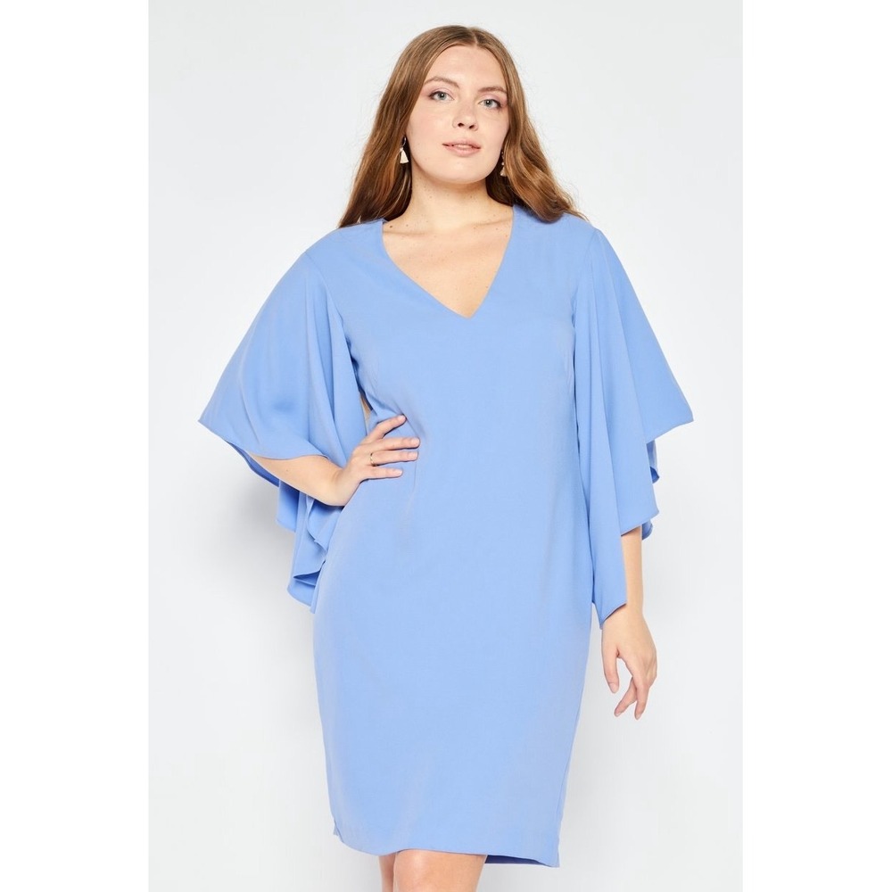 NEW- LAUREN Ralph Lauren Ruffle-Sleeve Modest Spring Cocktail Office Dress Sz 2